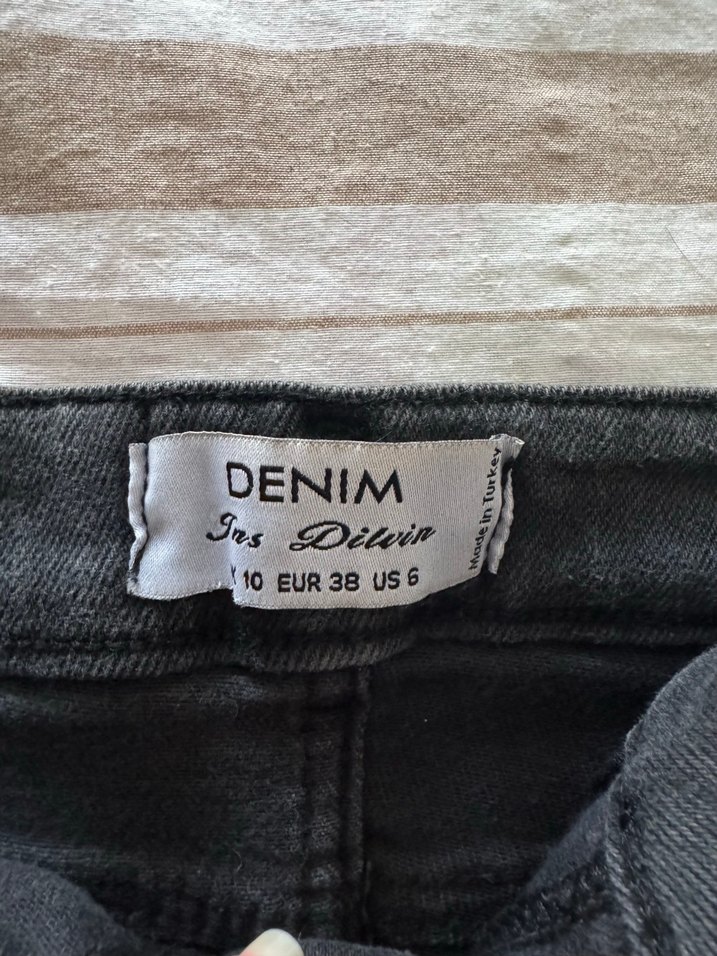 Siyah Midi Kot Etek - Görsel 3