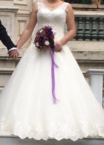 Aysira Pierre Cardin 38 Beden Beyaz Gelinlik - Görsel 2