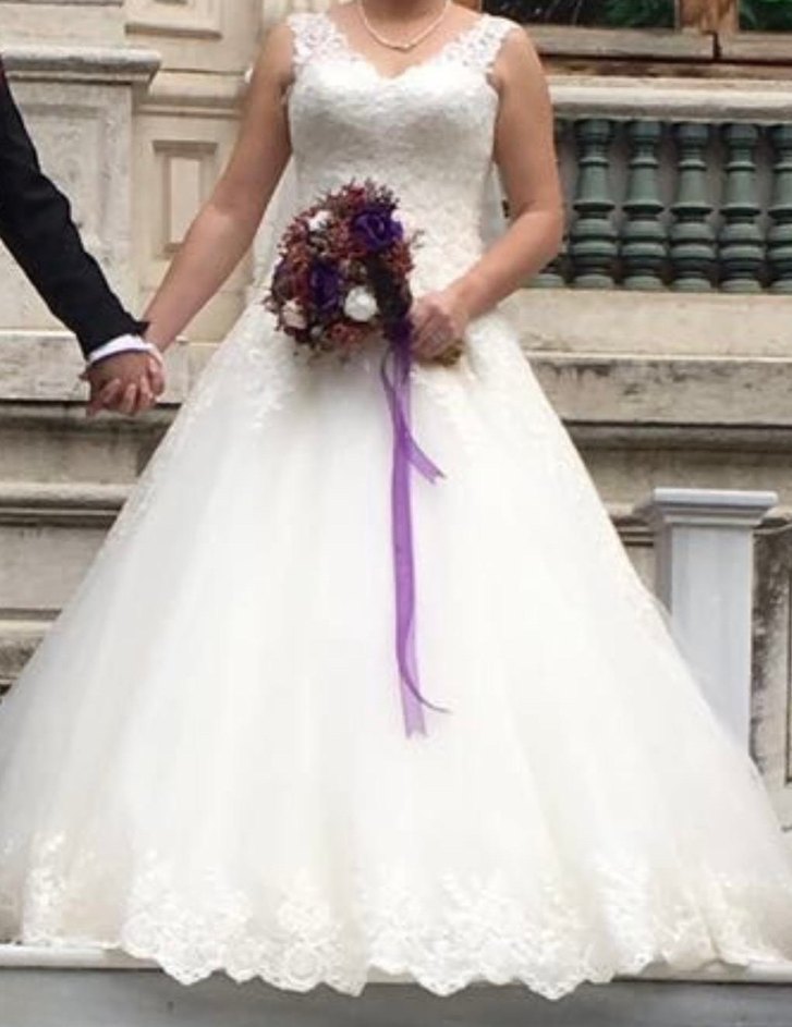 Aysira Pierre Cardin 38 Beden Beyaz Gelinlik - Görsel 2