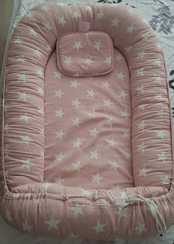 BabyJem Yıldız Desenli Pembe Bebek Yatağı