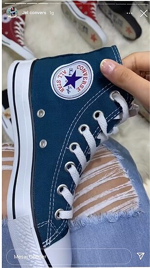 Converse Petrol mavisi uzun converse