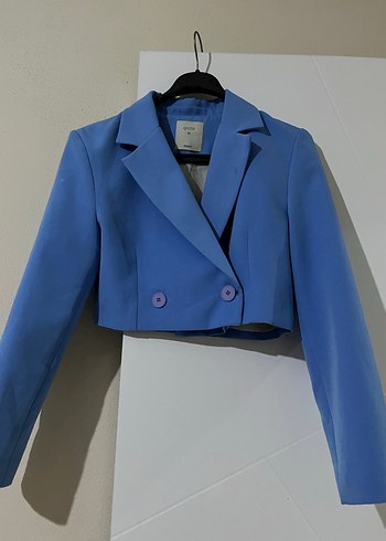 Mavi Kısa Blazer Ceket - Görsel 3