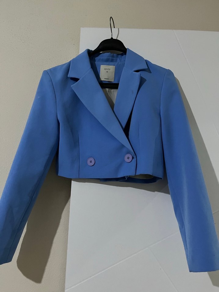 Mavi Kısa Blazer Ceket - Görsel 3