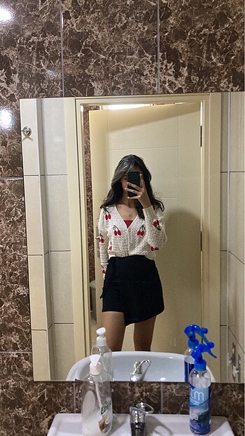 siyah denim şort etek