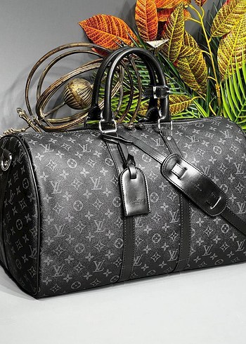 Louis Vuitton Erkek Gri Desenli Seyahat Çantası