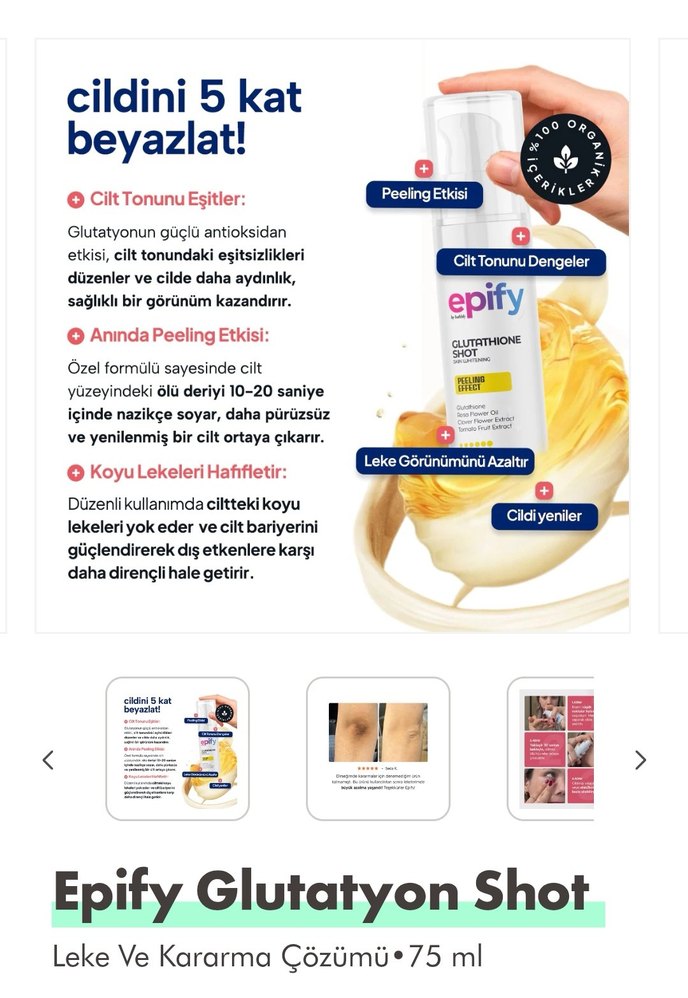 Epify Glutathione Shot Cilt Aydınlatıcı Peeling - Görsel 2