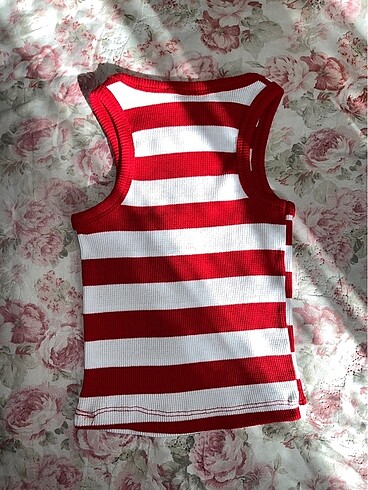 Original Penguin kırmızı beyaz halter yaka crop