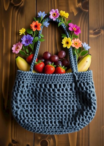 Örgü Bohem Çanta - Görsel 7