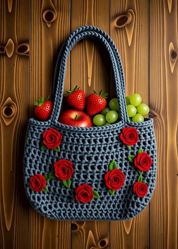 Örgü Bohem Çanta - Görsel 8