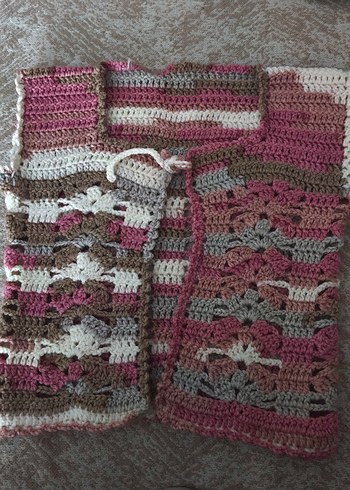 Kız Bebek Nakışlı Örgü Yelek - Görsel 2