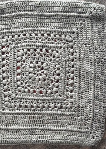 Gri Bohem Tarzı Örgü Dekoratif Kırlent Kılıfı - Görsel 2