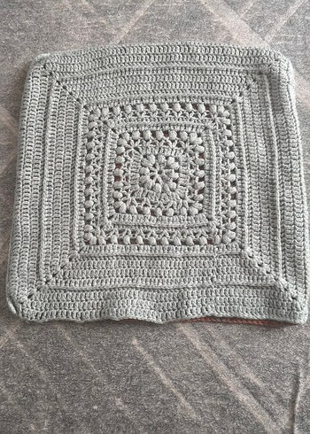 Gri Bohem Tarzı Örgü Dekoratif Kırlent Kılıfı - Görsel 4