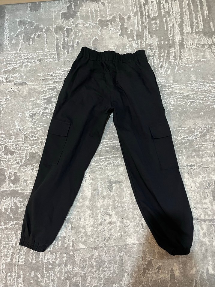 Siyah Cepli Kumaş  Kız Çocuk Pantolon - Görsel 4