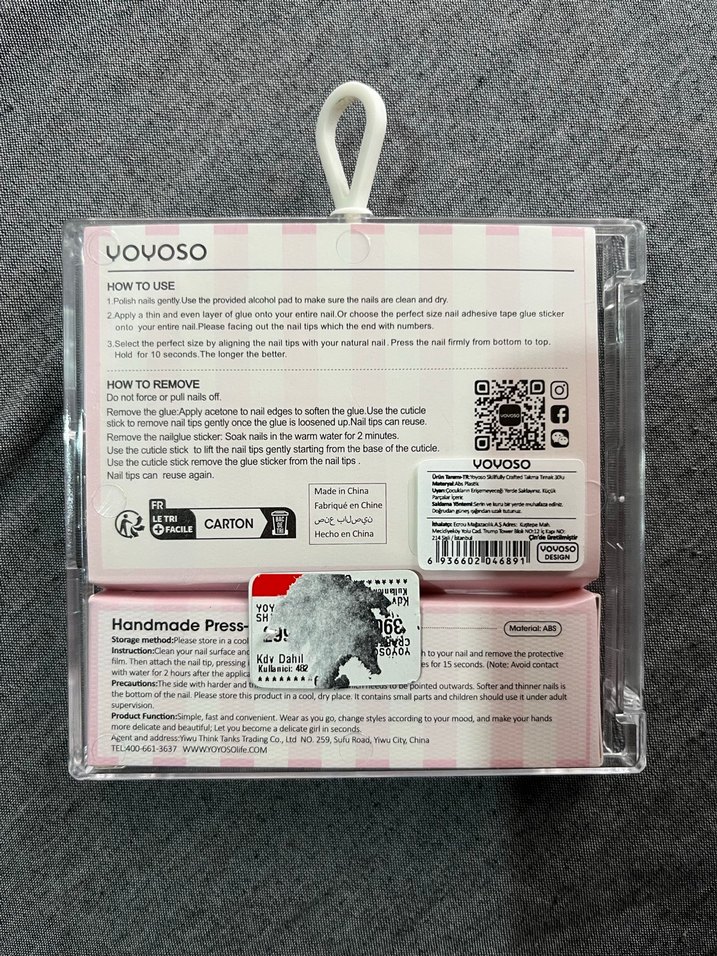 Pastel Taşlı Takma Tırnak  - 30 Parça - Görsel 3