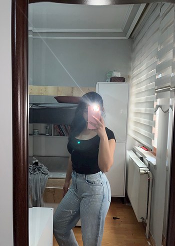 BEYMEN Parlak Taşlı Kot Pantolon - Görsel 2