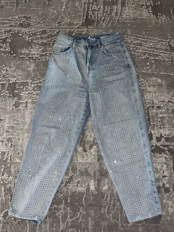 BEYMEN Parlak Taşlı Kot Pantolon - Görsel 4