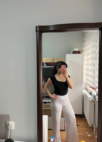 Gri İspanyol paça eşofman - Görsel 2