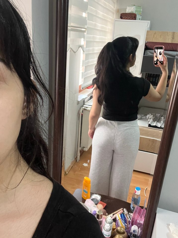 Gri İspanyol paça eşofman - Görsel 3