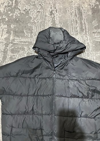 Gri Uzun Kadın Kışlık Mont( Tesettüre uygun) - Görsel 2