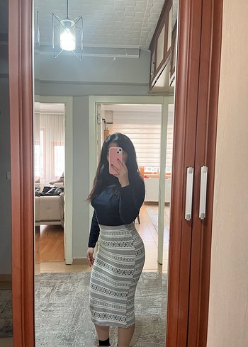 Desenli Midi Kalem Etek - Görsel 2