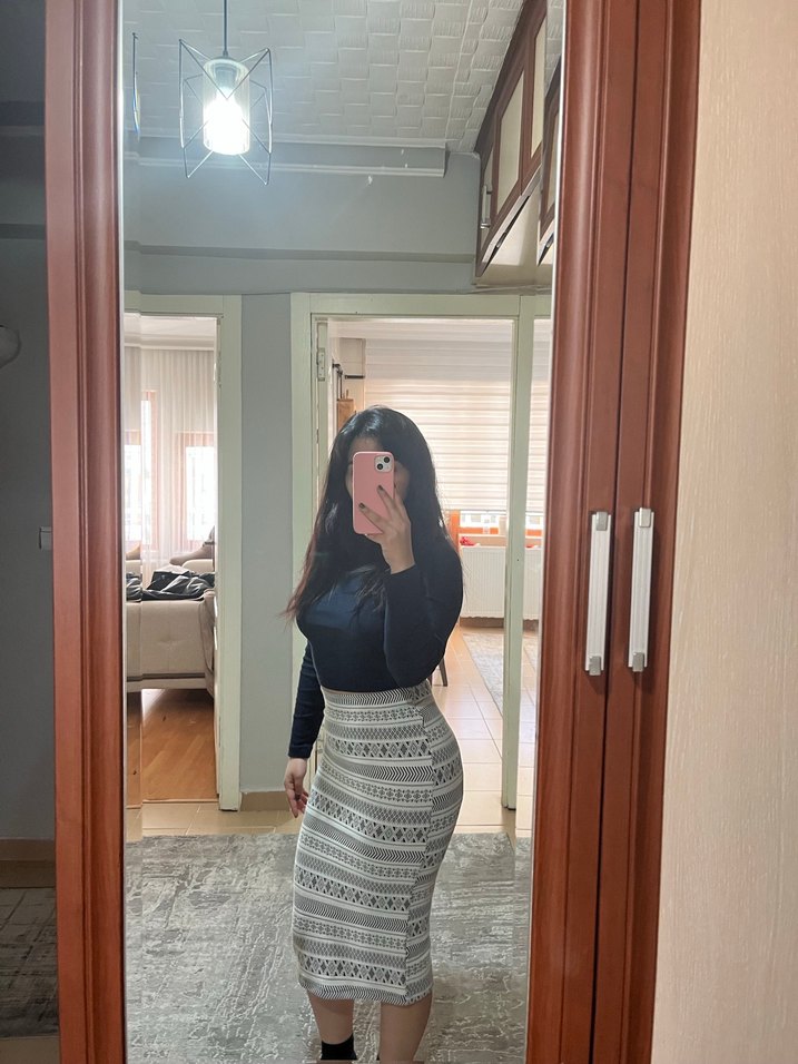 Desenli Midi Kalem Etek - Görsel 2