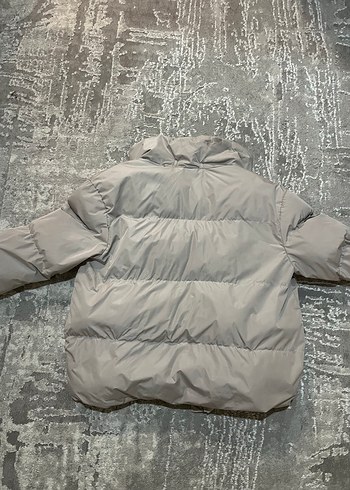 Gri Kadın Kışlık Mont, - Görsel 9