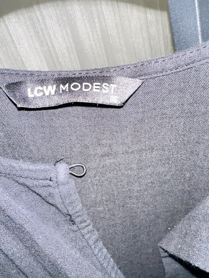 Düğmeli Siyah Uzun Hamile Elbisesi - Görsel 3