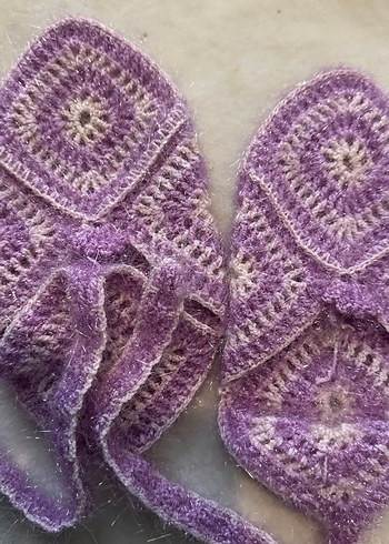 Nakışlı Mor Kız patik - Görsel 2