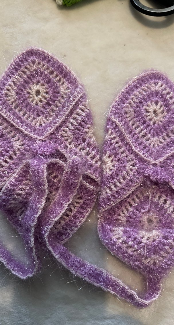 Nakışlı Mor Kız patik - Görsel 2