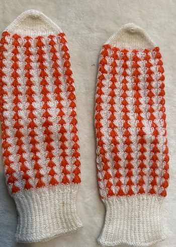 Turuncu Beyaz kadın patik - Görsel 2