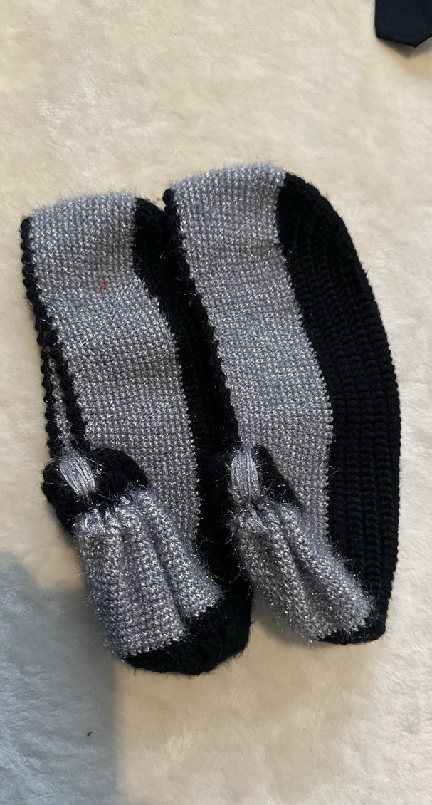 Gri Siyah Örgü Kadın  patik - Görsel 2