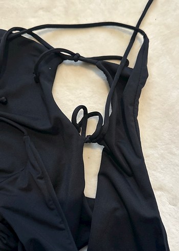 Siyah Strappy Kadın Mayo - Görsel 5