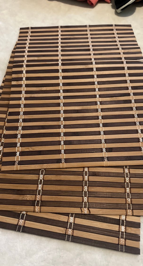 Kahverengi Çizgili Bambu Amerikan Servis 3 tane - Görsel 2