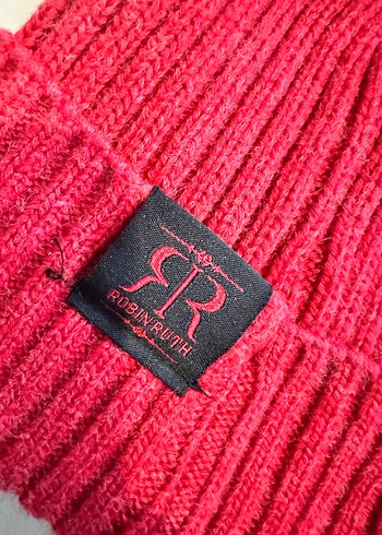 Kadın Kırmızı Örgü Yün Bere - Görsel 2