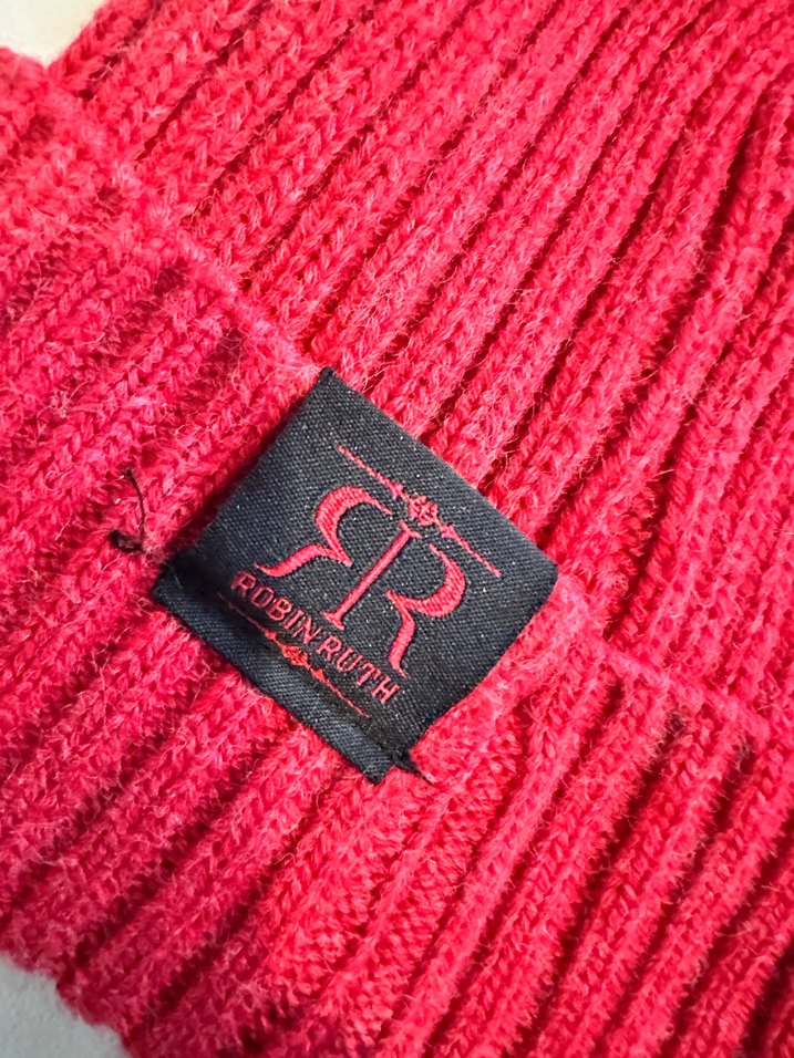 Kadın Kırmızı Örgü Yün Bere - Görsel 2