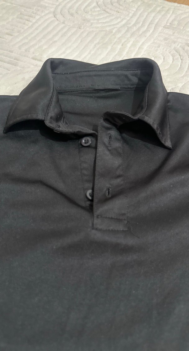 Erkek Siyah Polo Yaka Kısa Kollu Tişört - Görsel 3