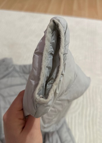 Gri Kadın Kışlık Mont Yüksek Yakalı - Görsel 16