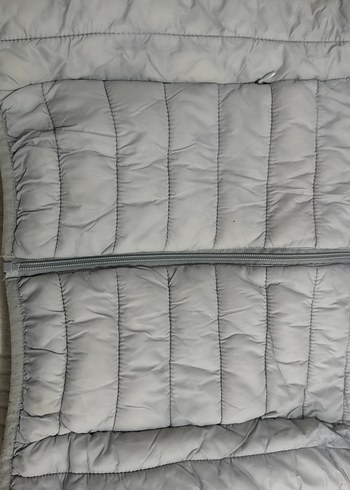 Gri Kadın Kışlık Mont Yüksek Yakalı - Görsel 5