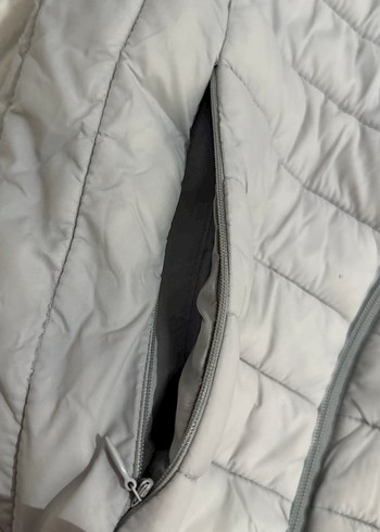 Gri Kadın Kışlık Mont Yüksek Yakalı - Görsel 4