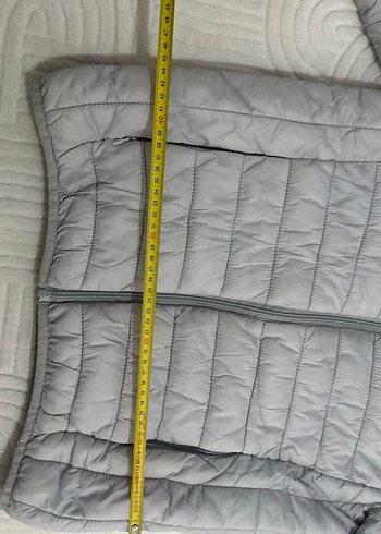 Gri Kadın Kışlık Mont Yüksek Yakalı - Görsel 3