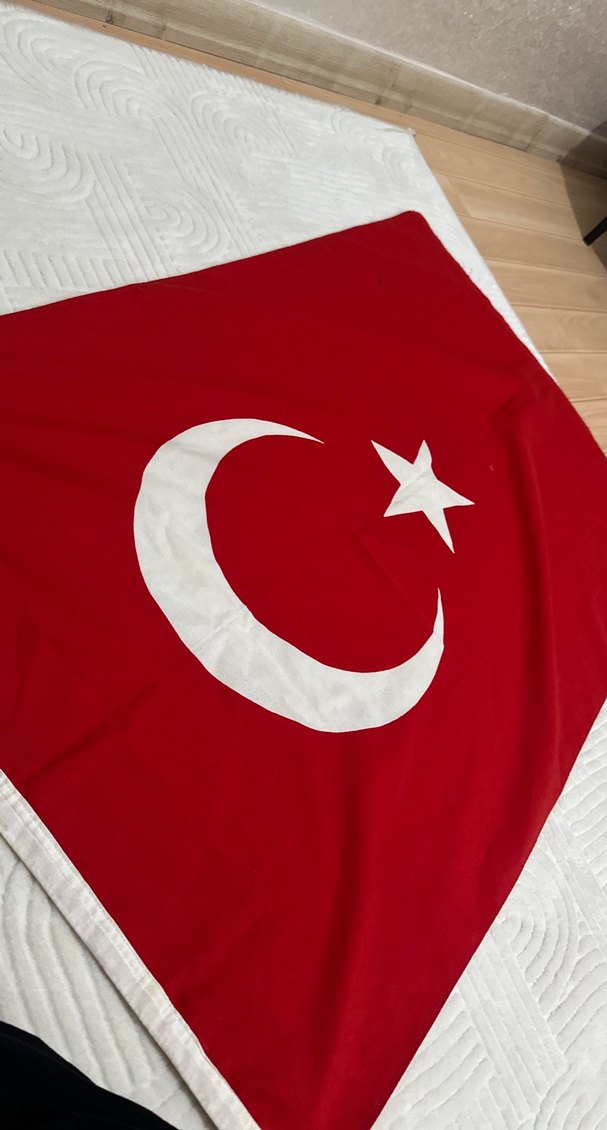 Osmanlı Türk Bayrağı Kırmızı Kumaş - Görsel 2