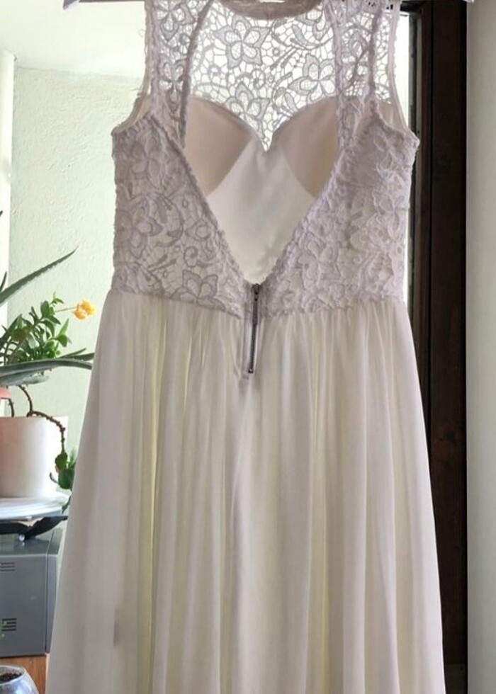 Tally weijl beyaz dantel-tül elbise - Görsel 2