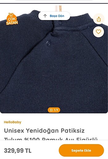 HelloBaby E bebekten alınmıştır patiksiz tulum