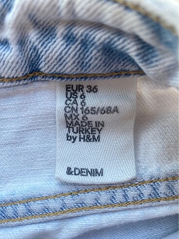 36 Beden mavi Renk H&M Denim Kot Şort