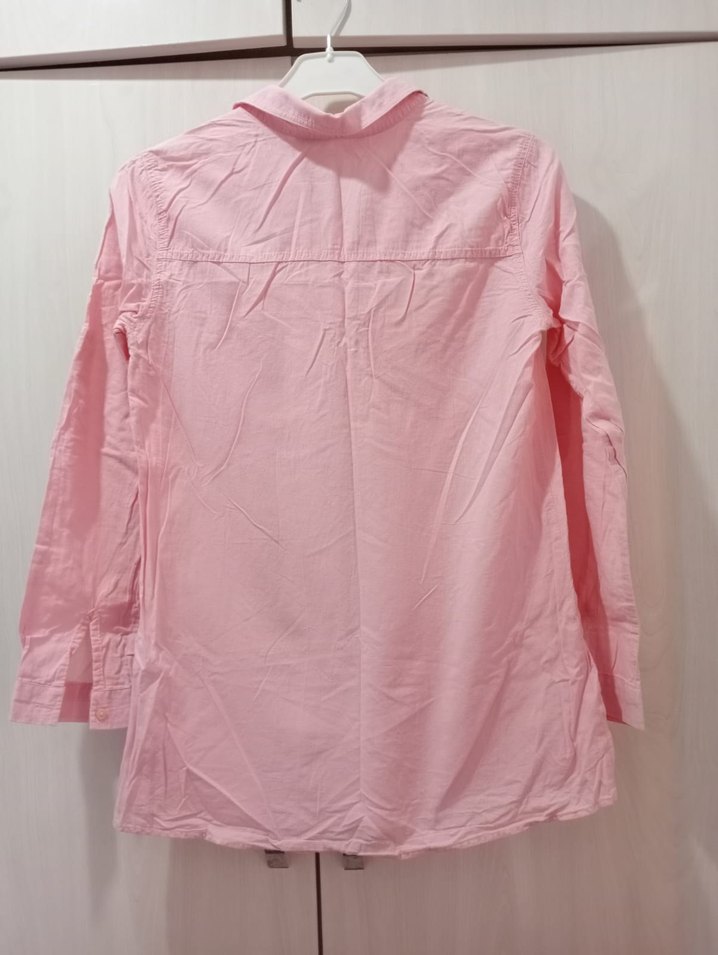 Düğmeli Pembe çocuk Gömlek - Görsel 2