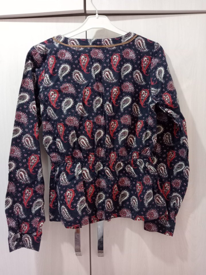 etnik desenli yakasız gömlek - Görsel 2