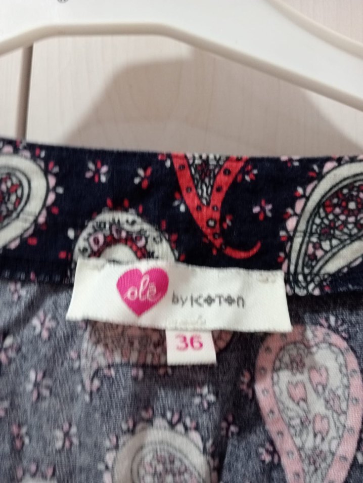 etnik desenli yakasız gömlek - Görsel 3