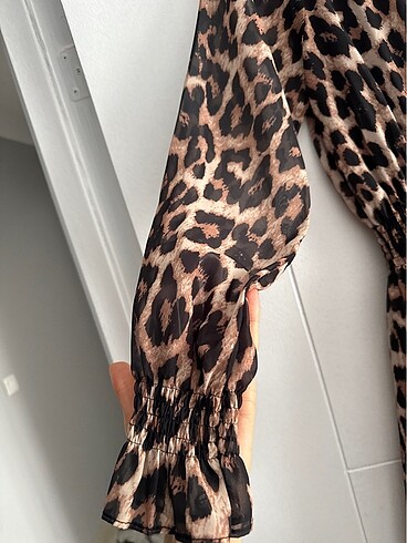 38 Beden çeşitli Renk Leopar desen elbise