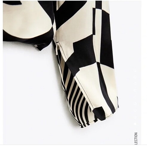 s Beden siyah Renk Zara Geometrik Desen Bluz