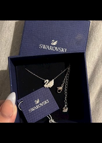 Beden gri Renk Swarovski Mini Zincir Kolye